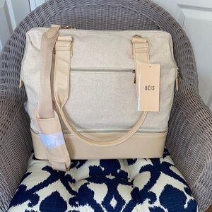 BEIS | Mini Weekender in Beige NWT